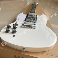 Famous SG left-handed electric guitar, bright white, played in all directions, free delivery to home.