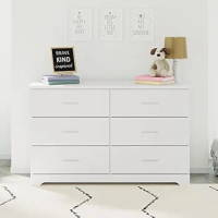 Storkcraft Brookside 6 Drawer Double Dresser (White) – GREENGUARD Gold Certified, Dresser For Nursery, 6 Drawer Dresser, Kids