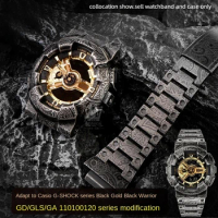 Stainless Vintage engraving pattern For Casio G-Shock GA-110GB GA100 GA120 Strap Bezel Frame Watchband Metal Case belt With Tool