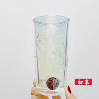 星巴克海外限定杯子2022山茶花系列/玻璃杯/喝水杯/冷用/浮雕山茶花款玻璃杯(430ml)