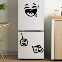 1pc Smiley Face Refrigerator Sticker Creative Home Decor Sweat Drink Cold Drink Kitchen Refrigerator Art Decorative Sticker