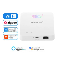 Miboxer Tuya ZigBee WiFi Gateway Wireless/Wired Bluetooth Smart Home Hub Controller Works with Alexa Google Home Smart Life App