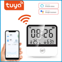 Tuya Smart WIFI Temperature And Humidity Sensor Indoor Hygrometer Thermometer With LCD Display Support Alexa Google Assistant