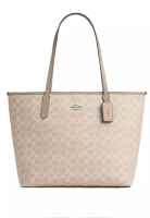 Coach Coach City Tote Bag In Signature Canvas - Sand Beige