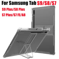 TPU Case For Samsung Galaxy Tab S9 S8 Plus 12.4 PC Stand Cover For Galaxy S7 PLUS FE 12.4 Tab S6 Lite 10.4 S9 11" A8 10.5 Funda