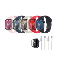60W編織保貼組【Apple】Apple Watch S9 LTE 45mm(鋁金屬錶殼)