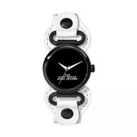 Marc Jacobs Jam Tangan Wanita Marc Jacobs MJ0120179294 The Cuff Watch Ladies Black Dial White Leathe