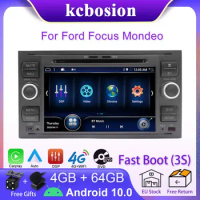 Kcbosion 2 Din Android Autoradio GPS DSP Carplay Car Radio Multimedia Player For Ford Focus 2 Mondeo S C Max Kuga Fiesta Fusion