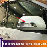 For Toyota Estima Previa Tarago 2016 Chrome Side Door Rearview Mirror Cover Trim Decoration Strip Car Stickers