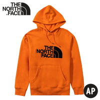 【The North Face 中性 LOGO連身帽T恤《橘》】4NEQ/保暖休閒大學T/連帽上衣/休閒長袖