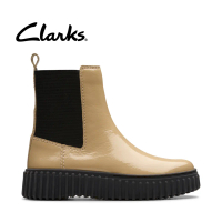 Clarks Womens Torhill Maple Chelsea Boots - Beige Patent