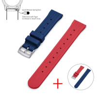 New FKM Waffle Strap 20mm 22mm Fluororubber Watchbands Quick Release Breathable Bracelet For Men's Seiko/Omega/Rolex Diver Watch