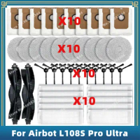 Compatible For Airbot L108S Pro Ultra Replacement Parts Accessories Main Side Brush Hepa Filter Mop Cloth Dust Bag