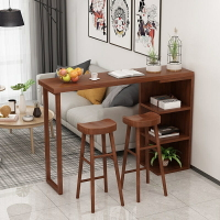 新中式傢用客廳吧臺隔斷櫃鬆木實木吧臺桌靠墻餐桌吧臺酒櫃高腳桌