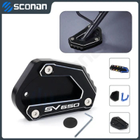 For Suzuki SV 650 S 650S SV650 Motorcycle Accessories Extension Kickstand Support Plate Side Stand Pad 2003 2004 2005 2006 2007