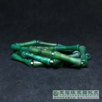 遼金老瑪瑙竹節管鏈子綠雞骨珠包漿渾厚孔道自然高古手工老瑪瑙