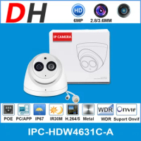 Dahua IP Camera IPC-HDW4631C-A 6MP HD POE Metal Case Built-in MIC Night Vision Surveillance Video For IPC Webcam