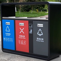 戶外四分類垃圾桶不銹鋼景區公園多分類垃圾箱市政街道環衛果皮箱