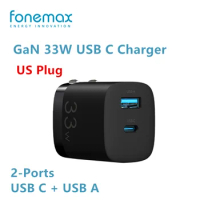 Fonemax 33W GaN Charger Quick Charge 3.0 PD25W Fast Charging for Samsung S23 S22 Ultra S21 S20 USB C Charger for iPhone 14 13 12