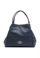 Coach Coach 精製荔枝紋皮 Edie 單肩包（海軍藍）