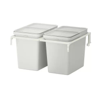 HÅLLBAR 分類垃圾桶組合, metod抽屜專用/淺灰色