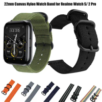 Three buckles Nylon Fabric Strap Replacement Band For Realme Watch S Pro 22mm band Replacmenet Bracelet For Realme Watch 2 2 Pro