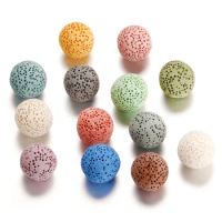 1PCS/Lot Mexico Chime Perfume Bead Ball For Aromatherapy Lockets Necklace Accessories 16mm Colorful Volcanic Stone Ball Jewelry