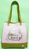 【震撼精品百貨】Hello Kitty 凱蒂貓~KITTY帆布袋手提包肩背袋『粉紅咖啡大臉』
