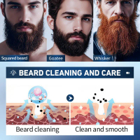 SADOER Men's Beard Cleaning Soap Handmade Soap Natural Plant Ingredients Gentle Cleansing, Oil Remov