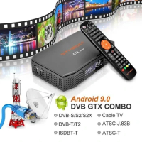 GTMEDIA GTX COMBO Android 9.0+DVB-S2X/S2/S+T2/T+C2/C+ATSC-T+ISDBT+CI Plus+HDD Android Box, 8K H265 M3U CCAM Satellite Receiver