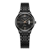 Alexandre Christie Classic AC 8678 LD Jam Tangan Wanita Black Dial Black Stainless Steel Strap Black