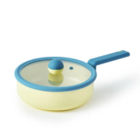 กระทะทรงลึกพร้อมฝาเคลือบเซรามิก 24 ซม. สีครีม รุ่น Danish W24