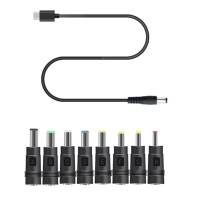 Kabel Kuasa Jenis-C ke 12V, Kabel Penyesuai DC ke DC-Jack USB ke DC, Talian Boost Usb, 8 Palam