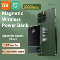 Xiaomi Mijia Wireless Power Bank Magnetic 30000mAh Portable Powerbank Type C Fast Charger For Samsung Xiaomi Magsafe Series