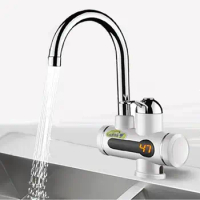 360° Rotation Water Heater Tap Bathroom Kitchen Faucet Temperature Display Digital Tankless Instant Hot/Cold Water Heater Faucet