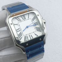 NH35 Case Square Case Man 'S Watch Folding Buckle Roma Dial Stainless Steel Mechanical Wristwatches NH35 Movement Watch