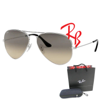 【RayBan 雷朋】經典飛官款太陽眼鏡 RB3025 003/32 58mm 銀框漸層灰鏡片 公司貨
