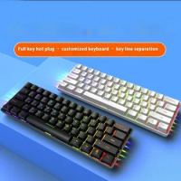 Mechanical Keyboard Bluetooth Multimode Wireless Rgb Backlit Keyboard Laptop Gaming Esports 61 Keyboard Computer Peripherals