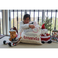 Custom Christmas Gift Bag with Name Children Christmas Santa Sack Personalized Santa Delivery Bag New Year Gifts Bag