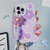Pink Sakura Flower Bear 3D Pendant TPU For Oppo Find X5 X3 Pro X6 Lite Reno 10 8 Pro 8T 6 7 5 Lite Soft Cover