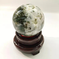 Crystal-Ball Transparent moss agate Lucky Photo Ball Children's Toy Crystal Ball Home Decoration Ball