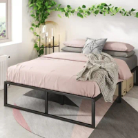 Zinus Lorelei 14" (H) Metal Platform Bed Frame Queen 79.50 X 59.50 X 14.00 Inches Bedframe Bedroom Furniture
