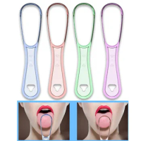 1pcs Unisex Tongue Scraper Brush Silicone Hygiene Dental Oral Care Tools Reusable Cleaning Tongue Scraper Fresh Breath Cleaner