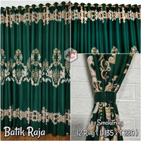 SKY - PROMO 4 PCS GORDEN JENDELA DAN PINTU MINIMALIS SMOKRING 10 LUBANG BATIK RAJA