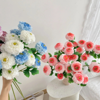 Bunga Tiruan, Set 3pcs, Bunga Peony Ikan Mas Naga, Bunga Sutera, Sesuai untuk Hiasan Meja Makan dan 