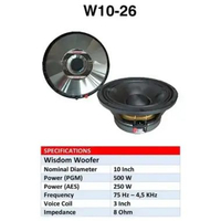 Speaker Komponen Wisdom W10 26 W1026 10inch