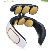 Neck Massager 6 Heads Smart Electric Neck and Back Pulse Massager TENS Wireless Heat Cervical Verteb