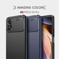 Carbon Fiber Bumper For Poco X4 Pro 5G Case For Poco X4 Pro 5G Coque Shockproof Protective Phone Cov