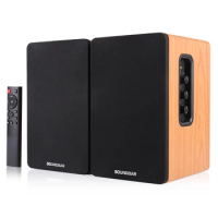 SR01 80W HiFi Speaker Sound Wooden Bookshelf Speakers 2.0 Home Theater Music Professional Soundbar 1 Pair 4.5 inches For TV PC