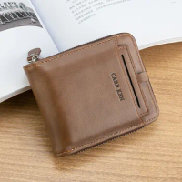 Mens Wallet Business Card Holder Zipper Purse Multifunction Men Zipper Wallet Male Clutch Bag New Carteira Masculina